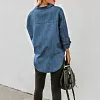 Chemise en jean &agrave; manches longues pour femme