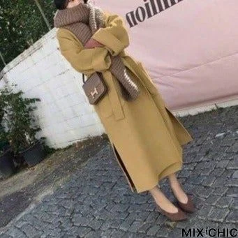 Thick Long Over The Knee Woolen Coat