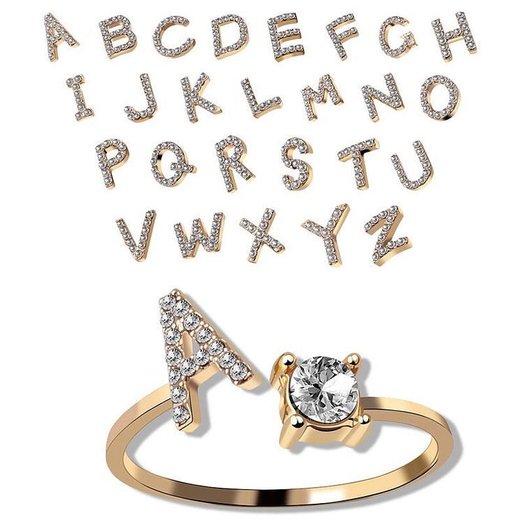 YOY-Fashion Adjustable 26 Letter Initial Rings