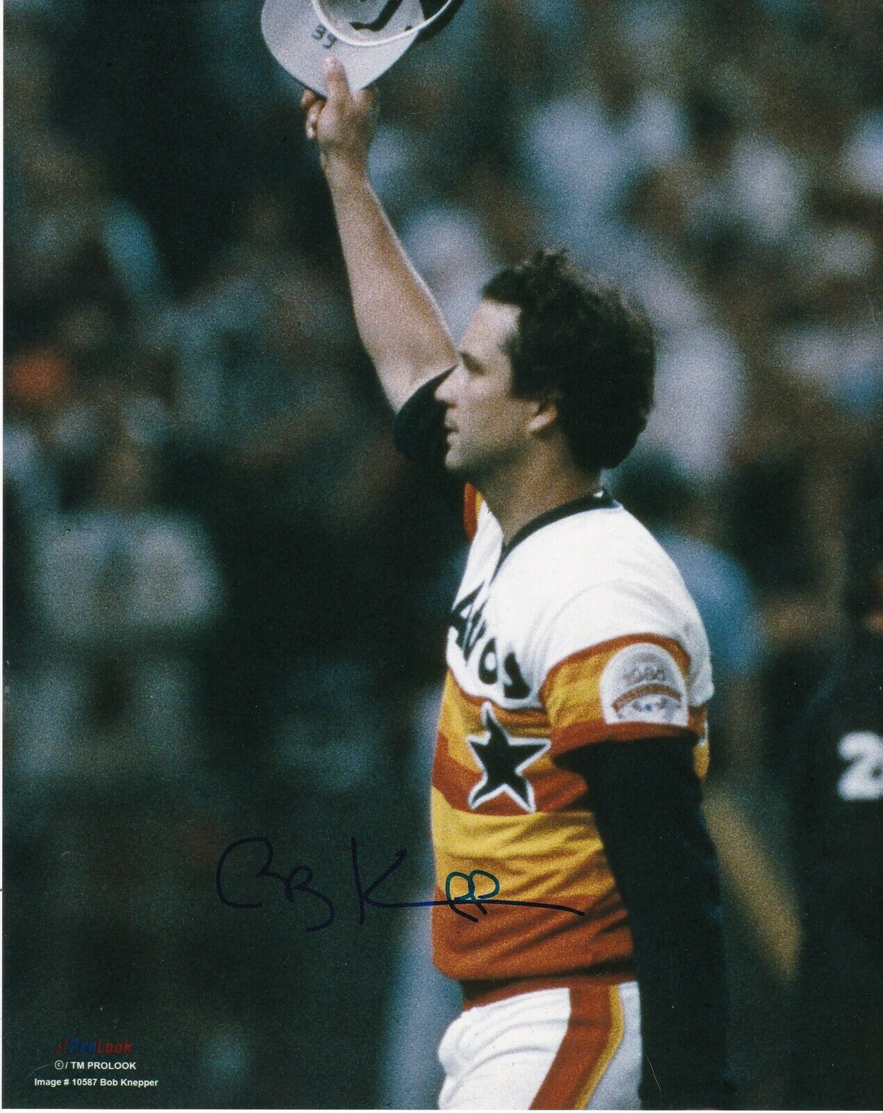 BOB KNEPPER HOUSTON ASTROS ACTION SIGNED 8x10