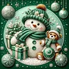 DIY Pearl Painting - Handmade Self - Adhesive Pearls - Snowman