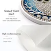 Kit de peinture en perles maison pour hibou avec cadre rond et pompon de 9,25x9,25 pouces kits d&rsquo;art pour peinture en perles pour adultes d&eacute;butants d&eacute;coration murale