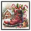 Christmas Boots And Candy House-11CT Stamped Cross Stitch 50*50cm/19.69*19.69in tapestrymarket