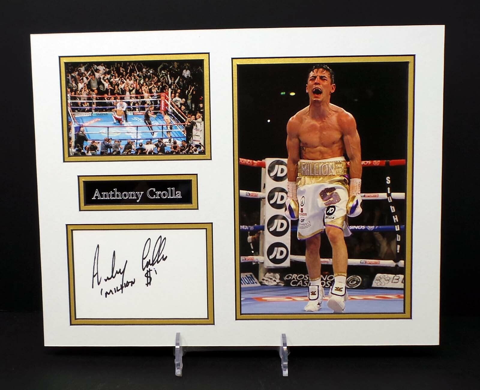 Anthony Million Dolla CROLLA Boxer Signed & Mounted Photo Poster painting Display 1 AFTAL RD COA