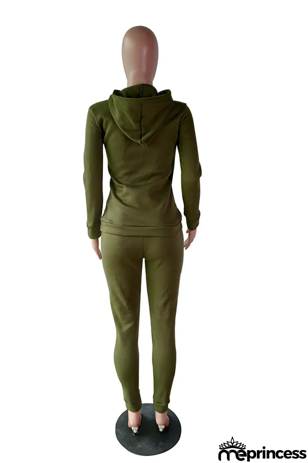 Grey Casual Solid Hooded Collar Plus Size