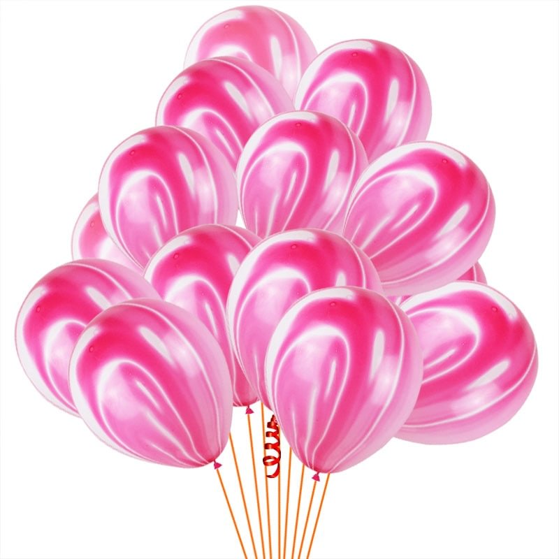 10Pcs Blue Pink Agate Marble Balloons Colorful Latex Air Balloon for Baby Shower Birthday Party Decor Kids Party Supplies 12