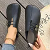 Gioiacombo&trade; Scarpe casual in pelle con punta tonda retr&ograve; da donna