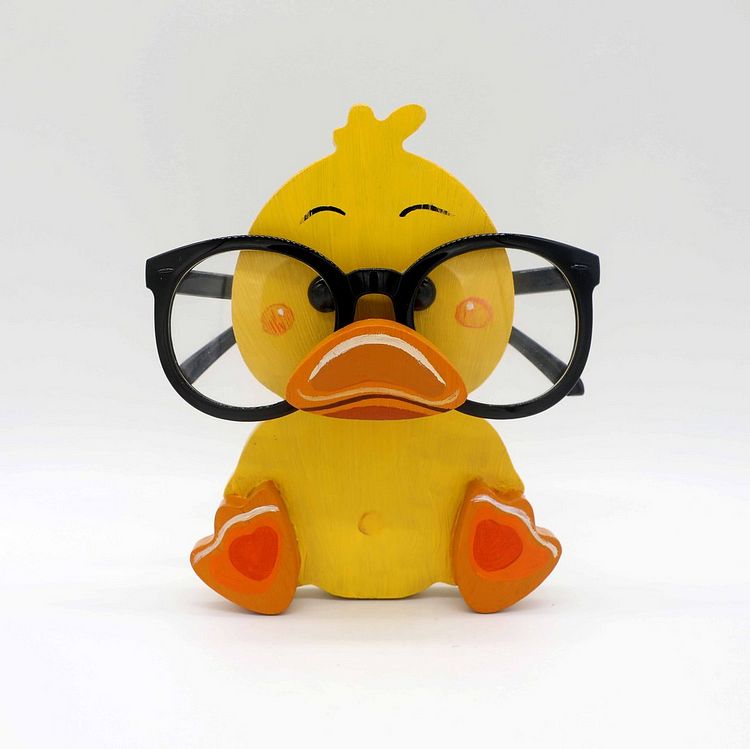 Little Yellow Duck Wooden Glasses Stand