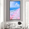 Pink Rose Beach 5D DIY Diamonds Painting Kits Full Round Drill Wall Art (A6100)