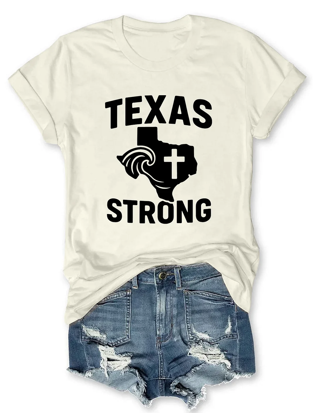 Texas Strong Cross Praying For Tx T-shirt