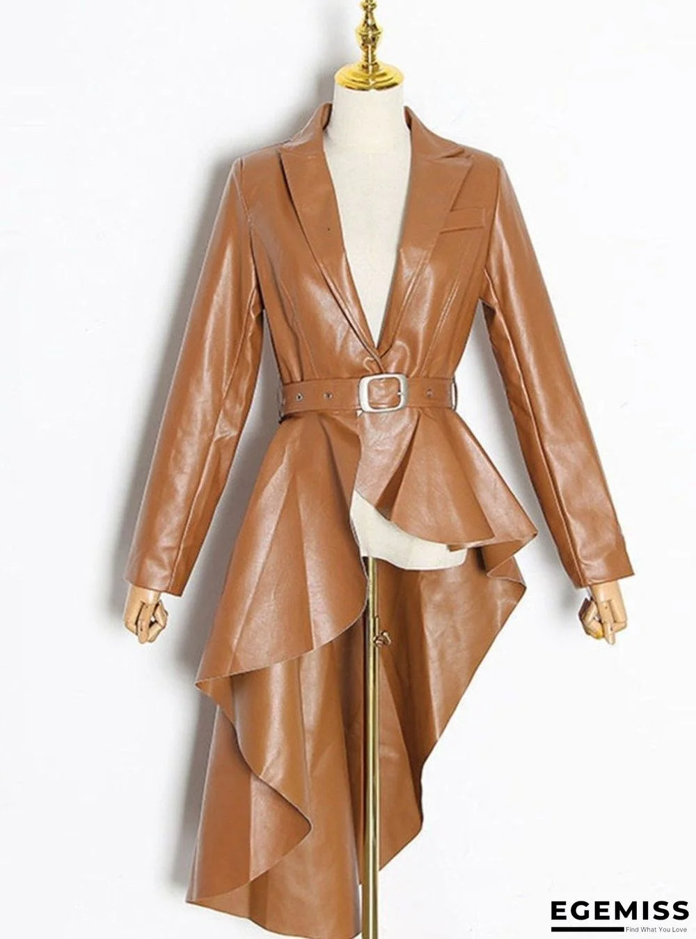 Belted PU Leather Jacket | EGEMISS