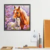Cheval - perceuse ronde peinture diamant - 40*40cm