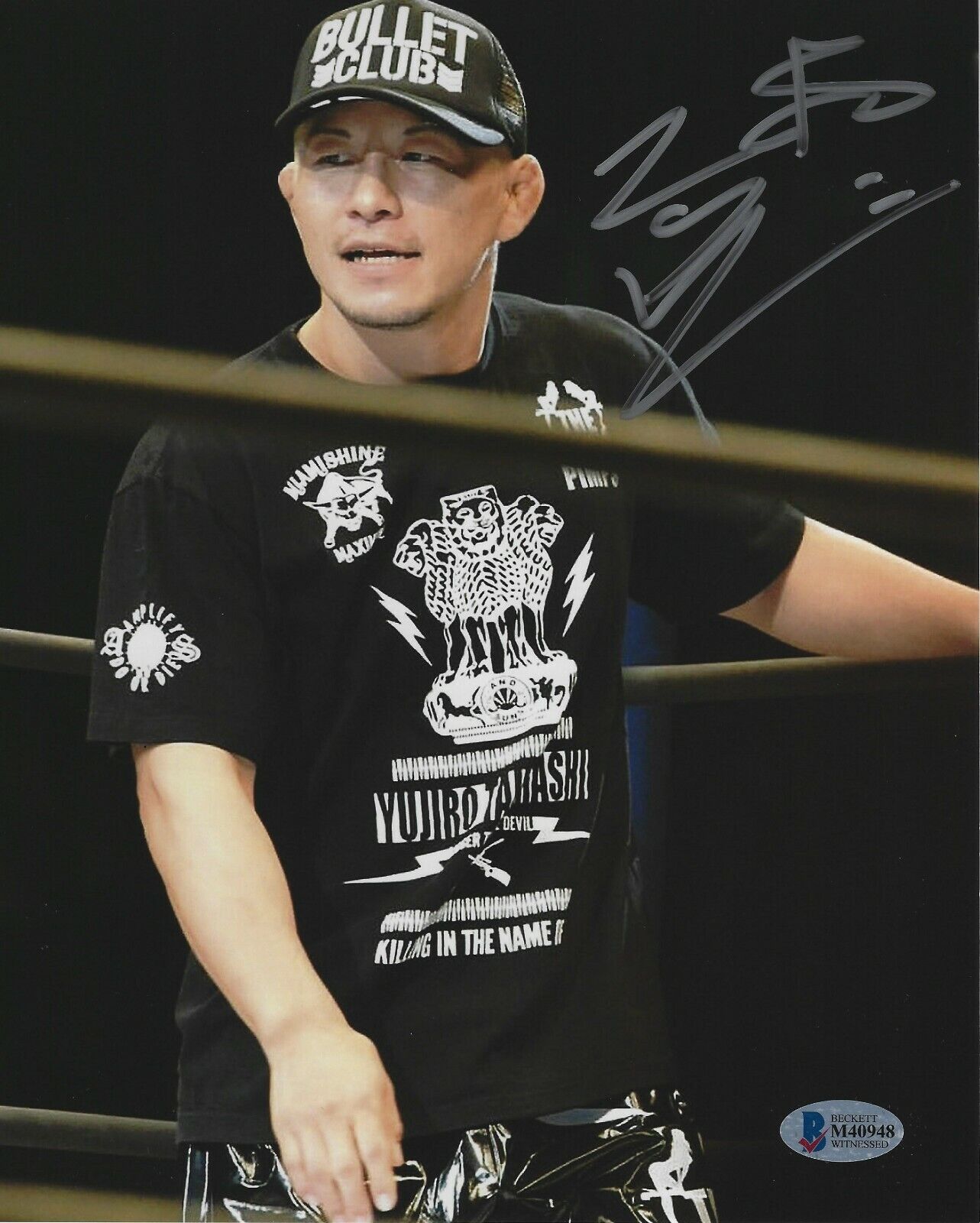 Yujiro Takahashi Signed 8x10 Photo Poster painting BAS COA New Japan Pro Wrestling Bullet Club I