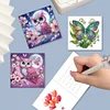 (US Local)6Pcs Owl Butterfly Diamond Painting Greeting Card for Holiday Party Favors