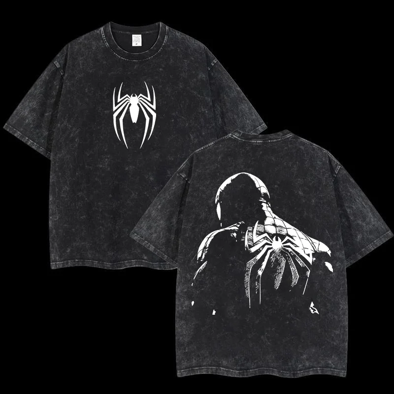 Spider-Man Printed Unisex Washed T-Shirt
