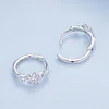 Sterling Silver Flower Hoop Earrings