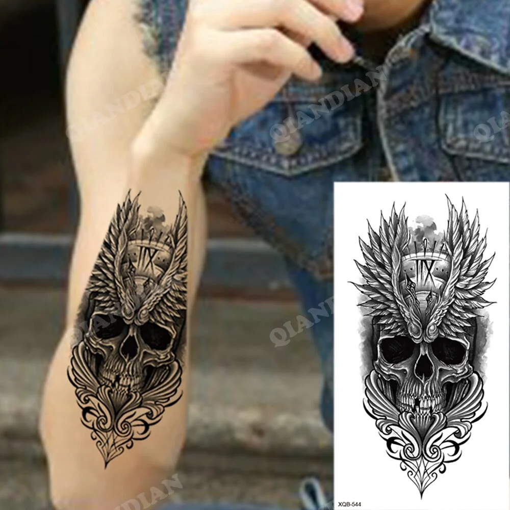Sdrawing New Waterproof Temporary Tattoo Sticker Forest Lion King Tiger Skull Flash Man Wolf Dragon Body Art Arm Fake Tattoos Women