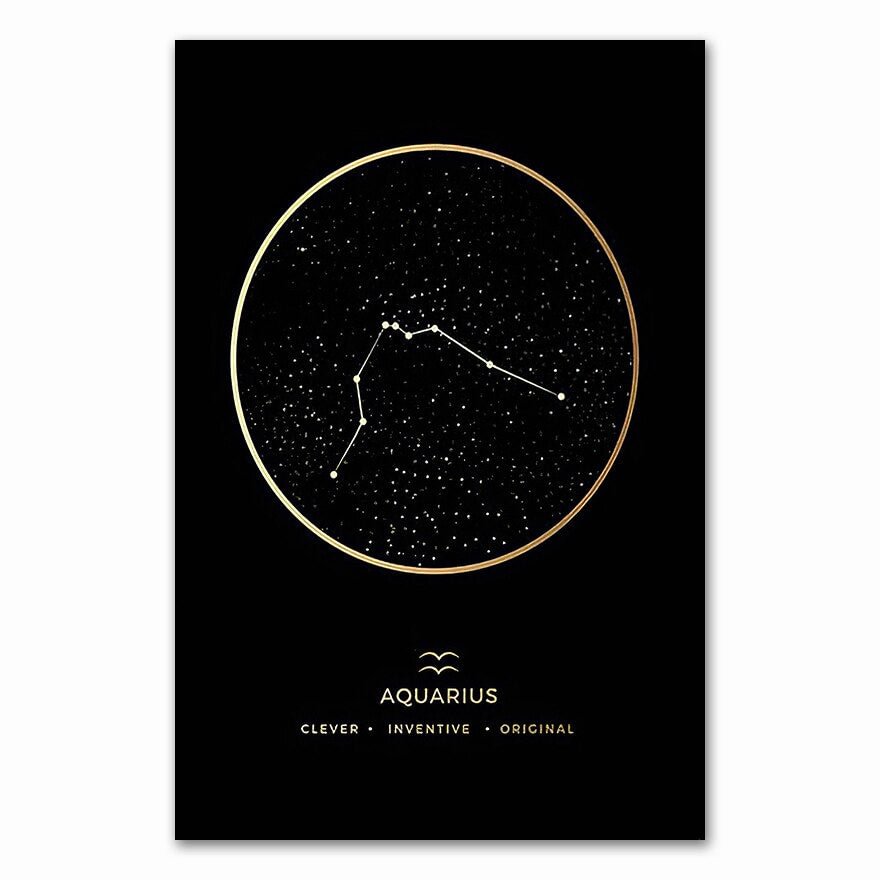 Constellation Fashion  Zodiac Astronomy Wall Art Nursery Print Canvas Painting Nordic Kid Decoration Picture Home Decor