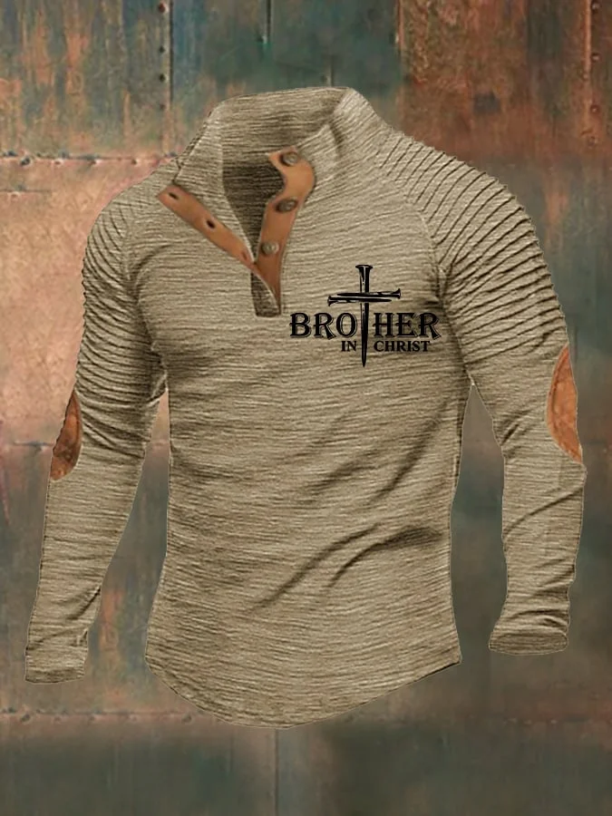 Men's Brother In Christ Casual Button-Down T-Shirt