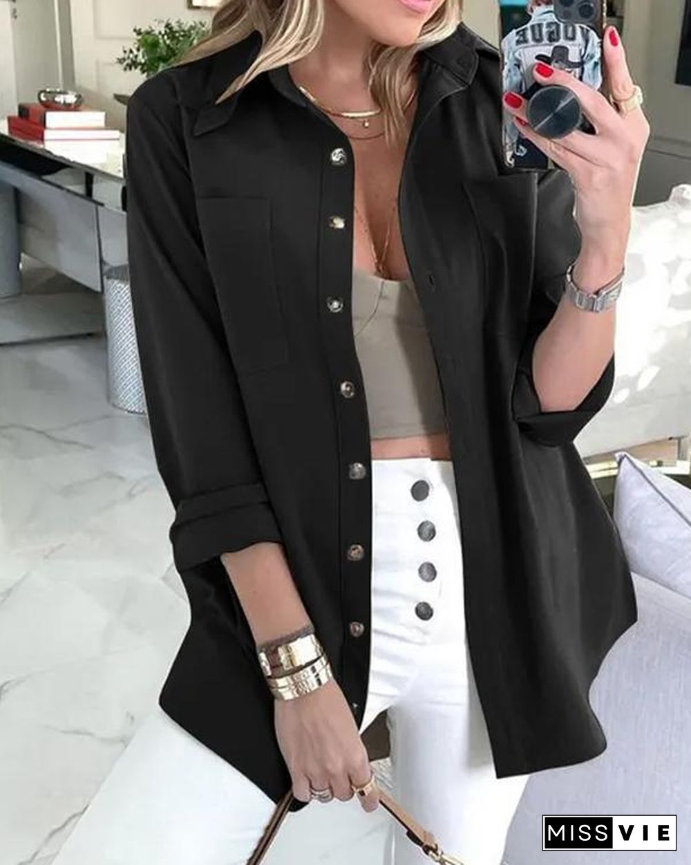 Naked Color Chic Style Shirt