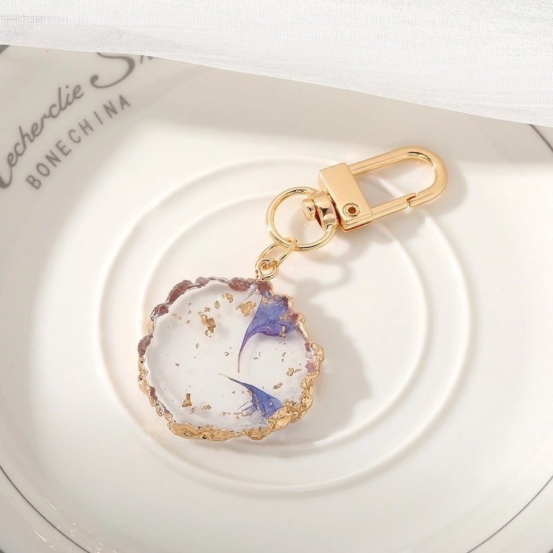 Pastoral Flower Dried Flower Epoxy Women’s Bag Pendant Keychain