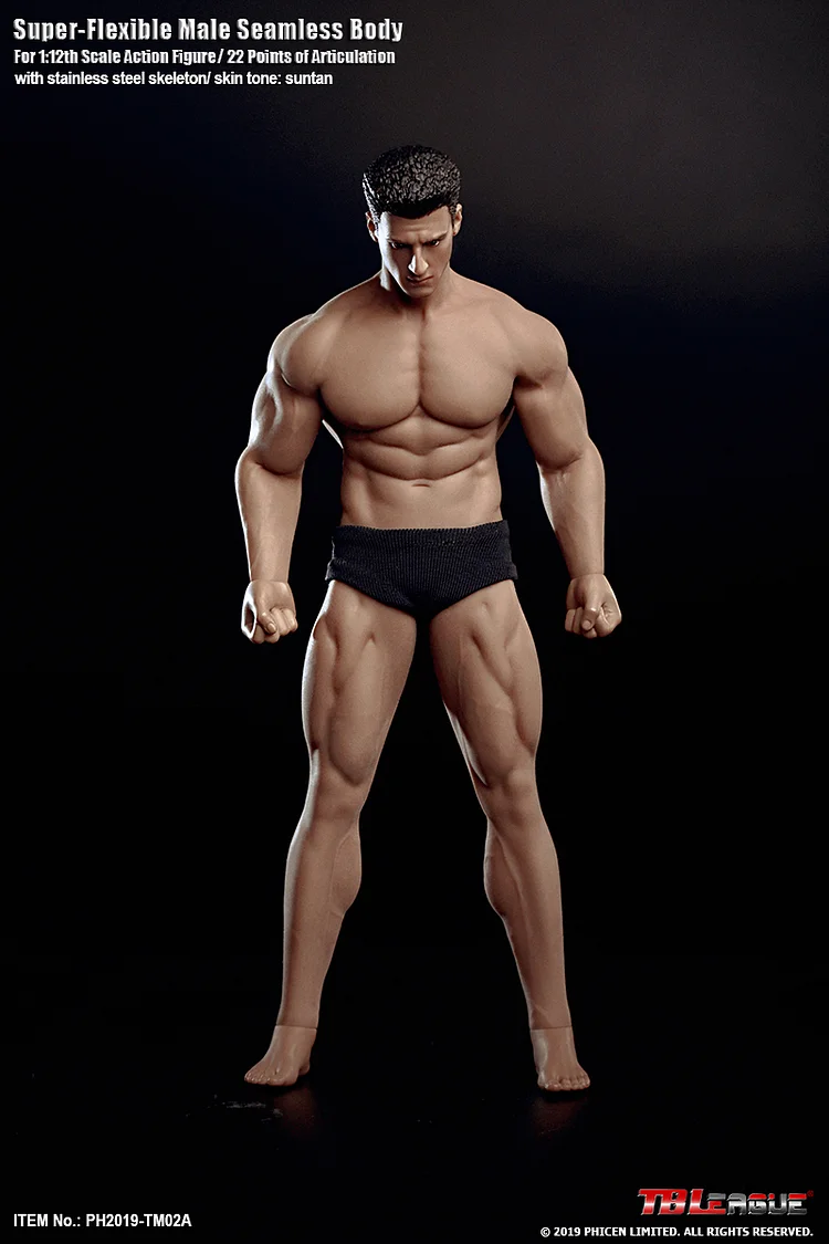 TBLeague 1/12 Super-Flexible Male Seamless Body Action Figure With Head Sculpt TM01A /TM02A Fitness Suntan Skin-aliexpress