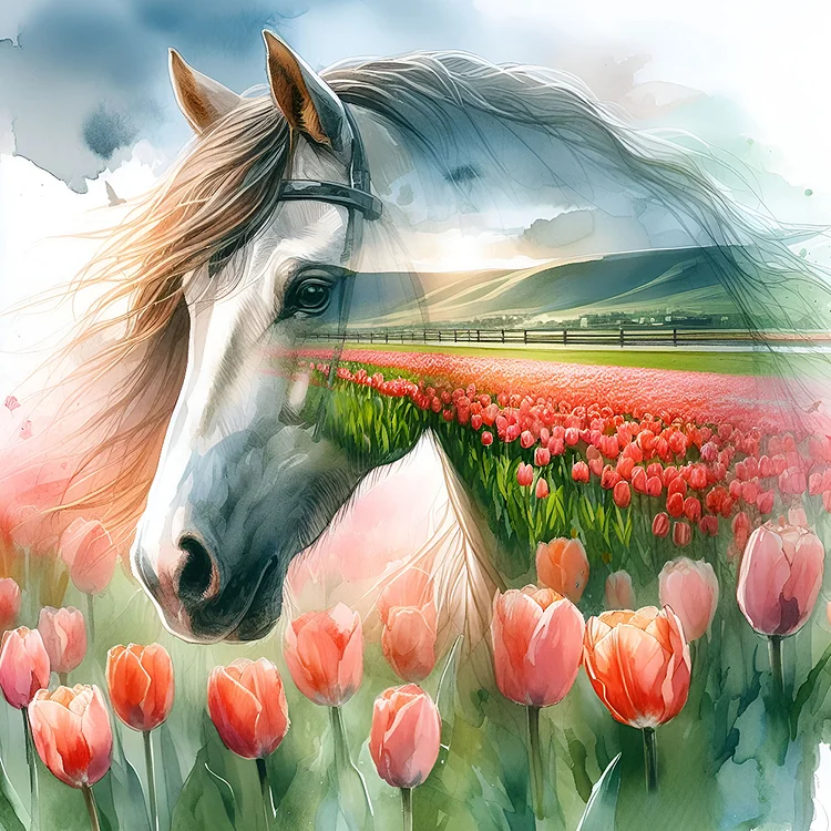 Horse Silhouettes - Full Round - Diamond Painting(30*30cm)