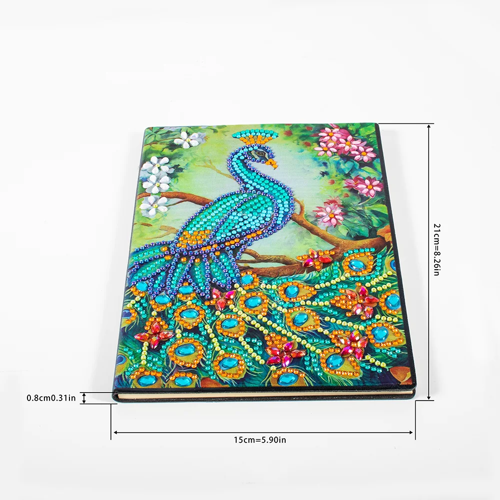 50 Pages A5 Peacock Special Shape Drill Notebook 【No Strip】