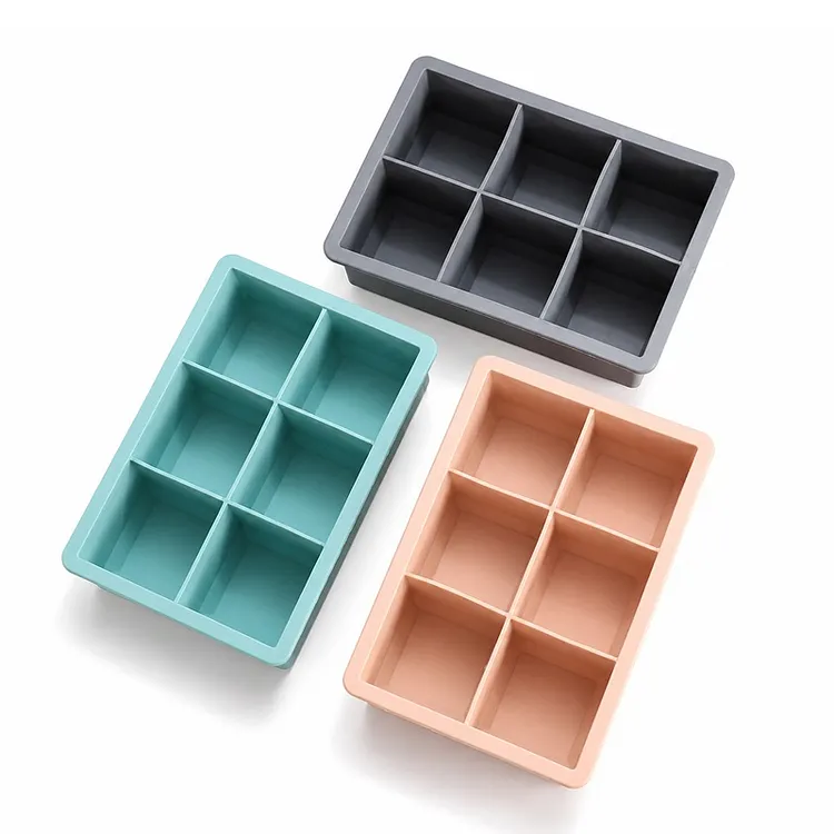 3-Piece Large-Cube Silicone Ice Tray Set