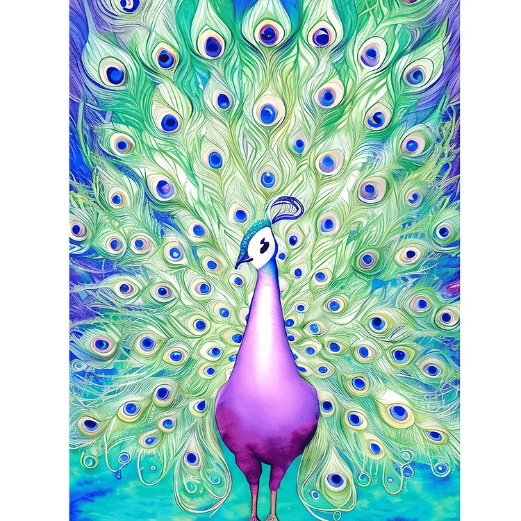 Peacock 30*40CM(Canvas) Full Round Drill Diamond Painting gbfke