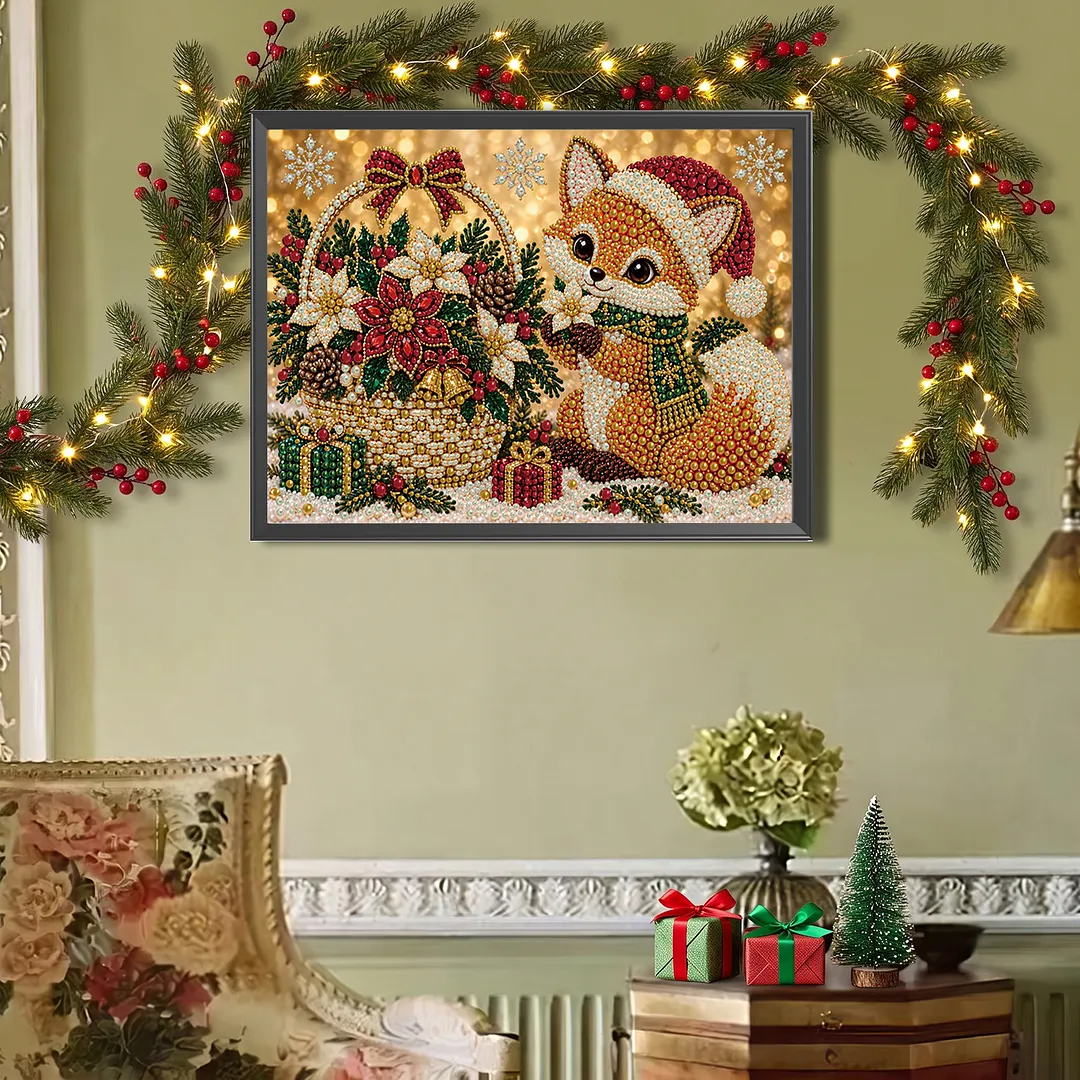 Pearl Painting Kit for Adults Christmas Fox 15.75x11.81in