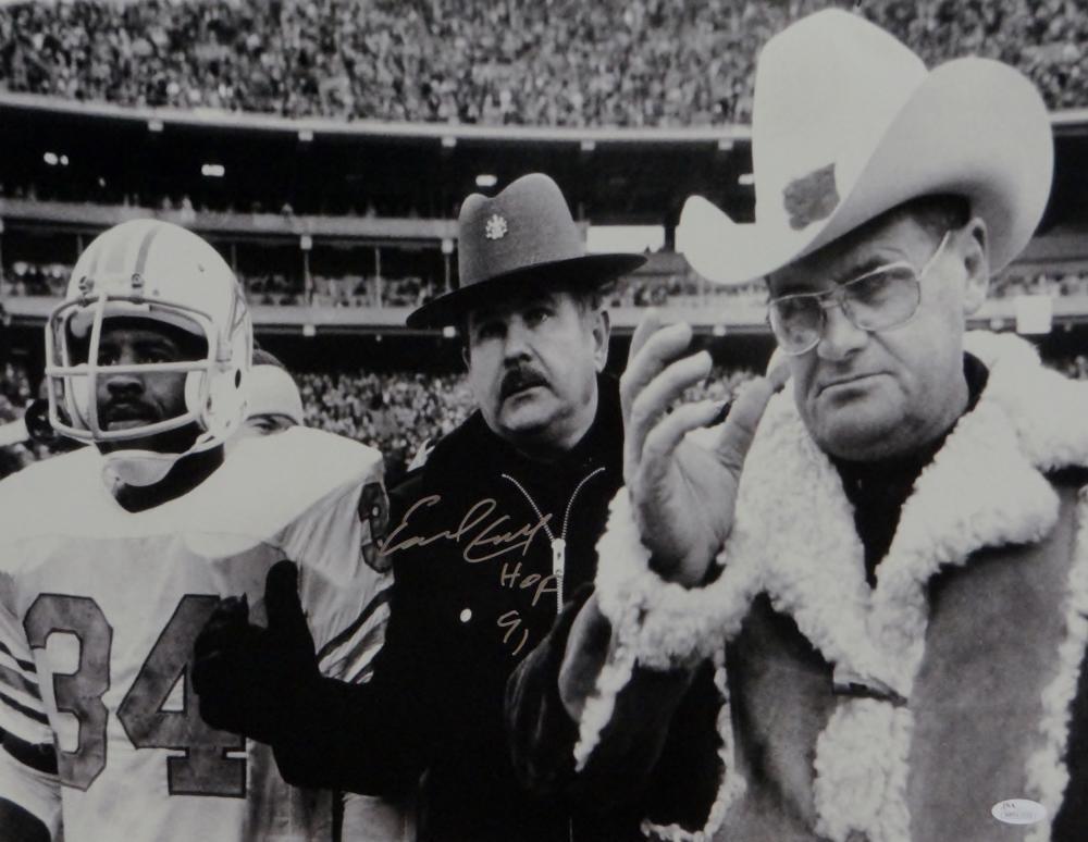 Earl Campbell HOF Signed Houston Oilers 16x20 W/ Bum Phillips *Silver Photo Poster painting JSA