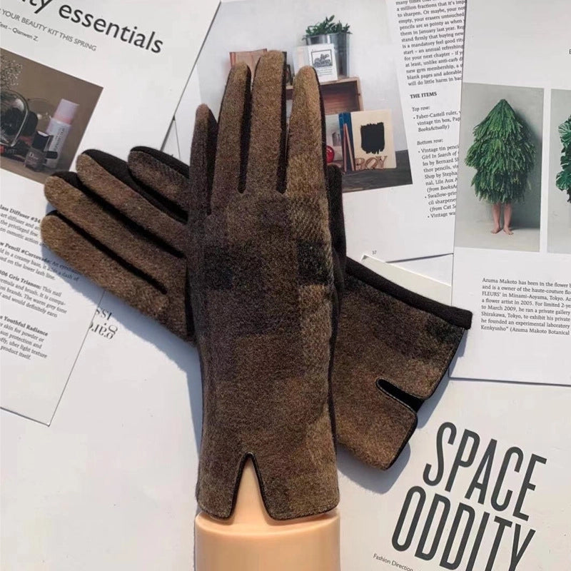 Women’s Minimalist Classic Style Color Block Gloves 1 Pair