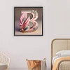 Diamond Painting-DIY Full Round Drill Feather Letter B