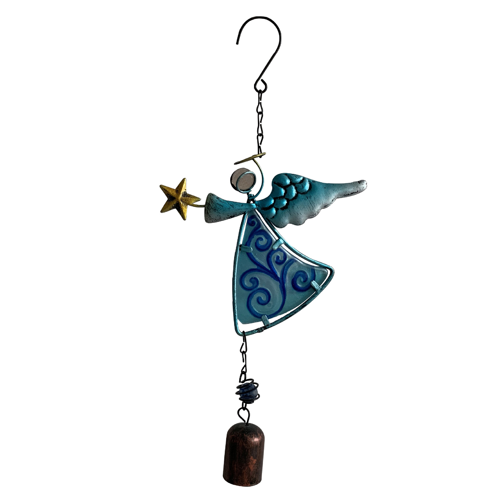

Angel Wind Chimes Iron Windbell Pendants Glass Ornament Home Garden Decor, 501 Original