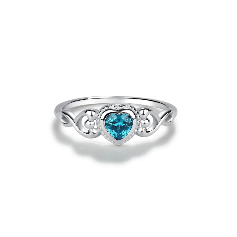 Children's Sterling Silver Little Girls CZ Heart Baby Ring for Toddler