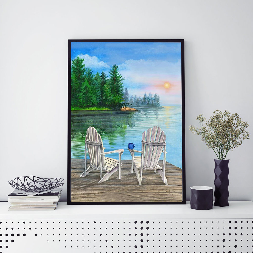 

(Multi-Size) Seaside Chair - Round/Square Drill Diamond Painting - 30*40CM, Square diamond 30*40cm, 501 Original