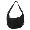 Women's Fashion Plain Color Nylon Crossbody Bag