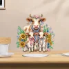 Diamond Painting Acrylic Cow Family Tabletop Ornaments Kit