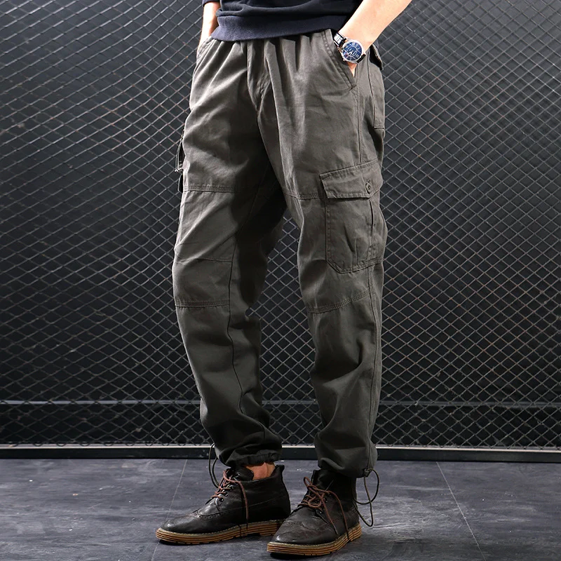 Men's Multi-pocket Hem Drawstring Camo Cargo Casual Pants