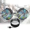 Dual Head Car Fan for Backseat 3 Speed Separate Control USB Air Circulation Fan 360 Degree Rotatable for Sedan SUV RV Truck Vehicle