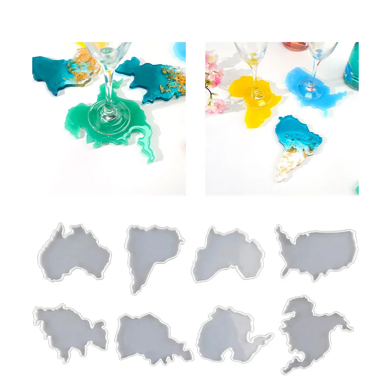 Intercontinental Continent Silicone Resin Molds (8 PCS)