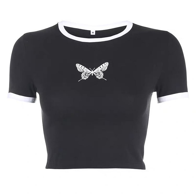 One Butterfly Printing Top