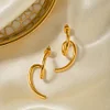 Elegant Heart Unique 18K Golden Earrings