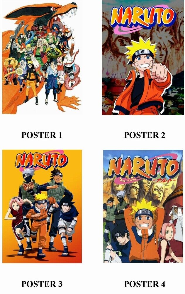 NARUTO - ANIME - 4 Photo Poster painting POSTERS - PRINTS - INSERTS FOR FRAMING!