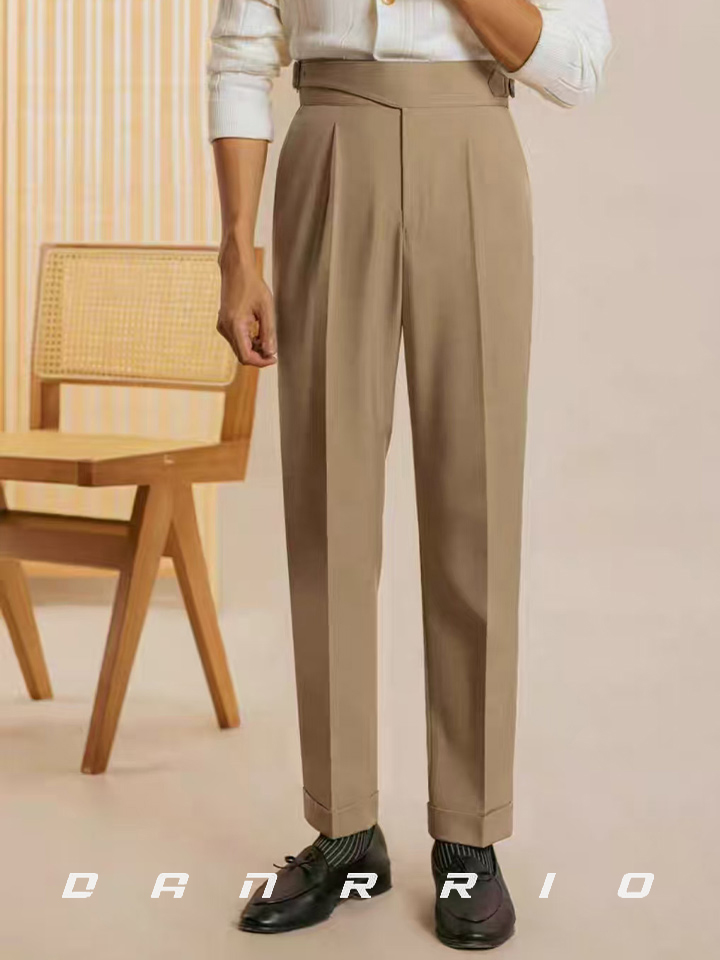 DANRRIO Italian Straight Suit Pants Single Pleat Premium Trousers DANRRIO.COM DANRRIO