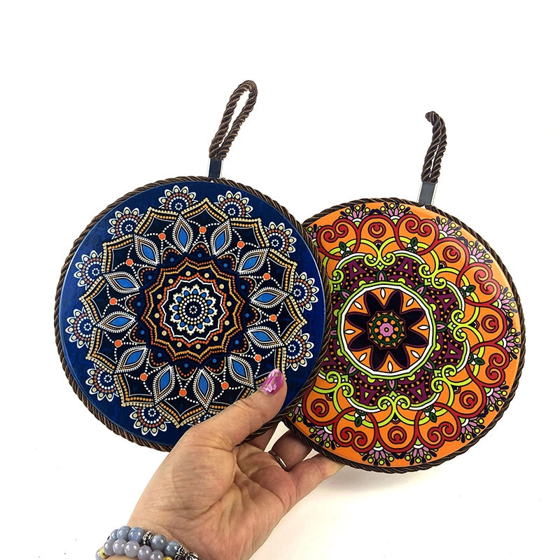 Factory Supply Thermal Transfer Printing 17cm Mandala Ceramic Heat Insulation Pot Mat Home Pot Mat European Style