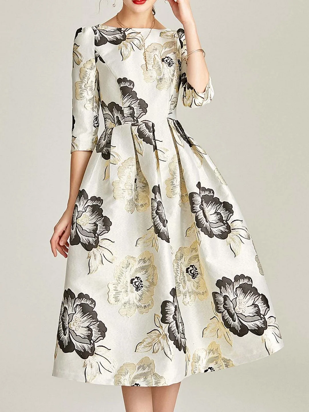 Bateau/boat Neck Dresses A-Line Going Out Elegant Dresses