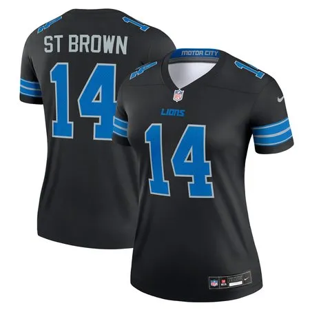 Women's Detroit Lions #14 Amon-Ra St. Brown  Black Legend Jersey