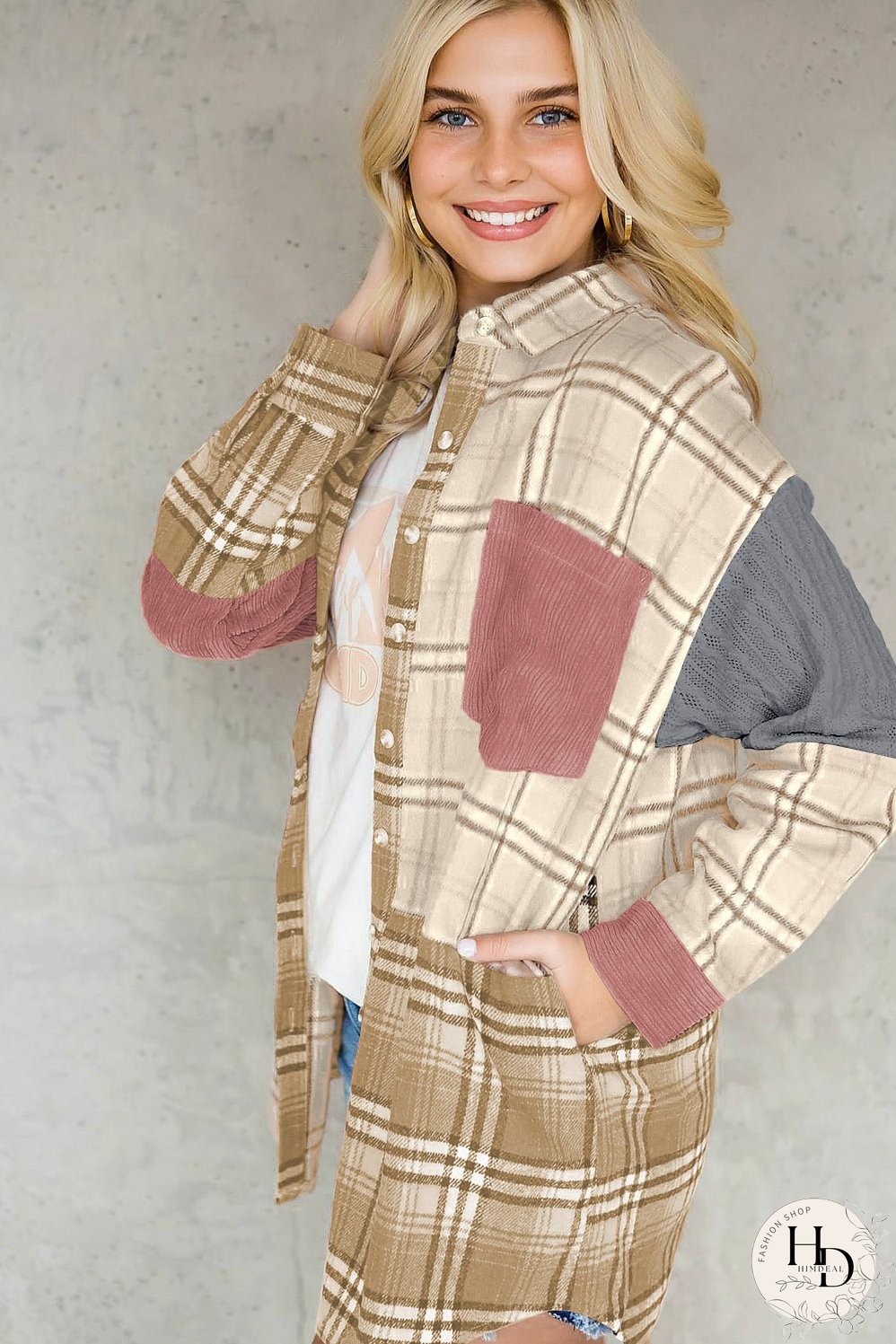 Stylish Colorblocked Corduroy Jacket